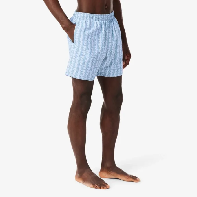 Mittellange Retroshorts mit Monogramm-Print Mittellange Retroshorts mit Monogramm-Print