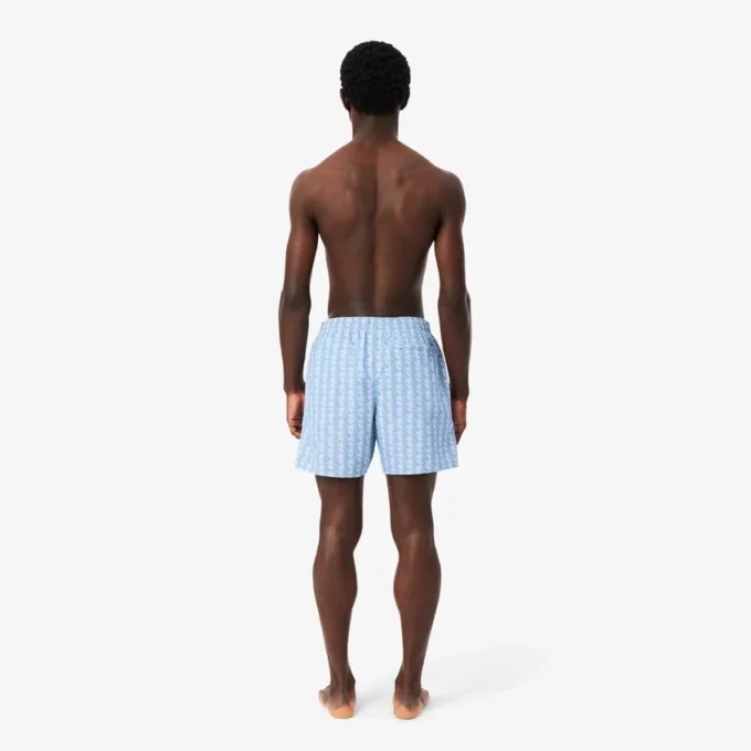 Mittellange Retroshorts mit Monogramm-Print Mittellange Retroshorts mit Monogramm-Print