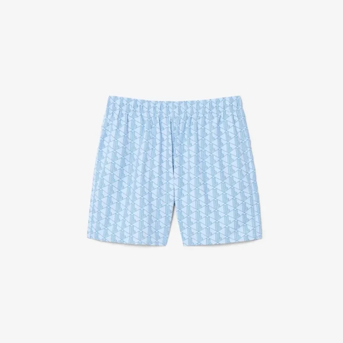 Mittellange Retroshorts mit Monogramm-Print Mittellange Retroshorts mit Monogramm-Print