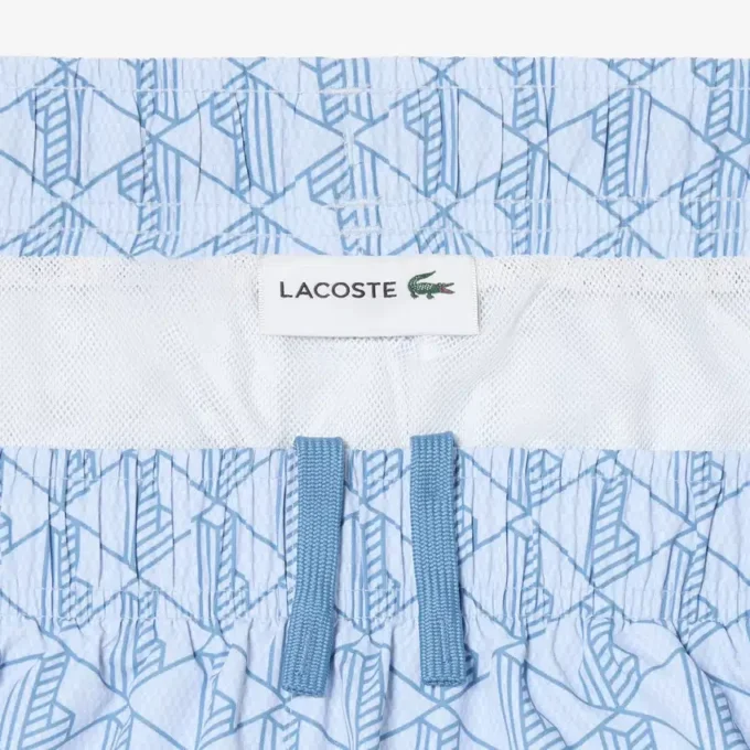 Mittellange Retroshorts mit Monogramm-Print Mittellange Retroshorts mit Monogramm-Print