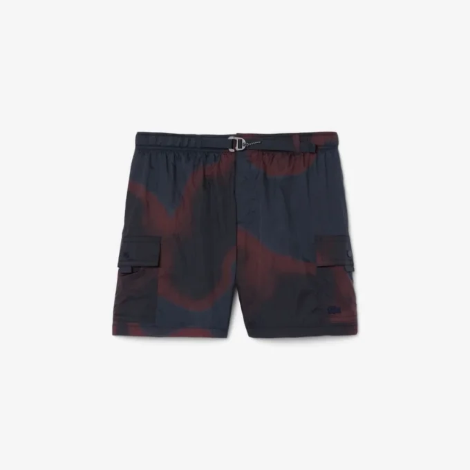 Nylon-Cargo-Shorts für Herren mit Ombra-Print Nylon-Cargo-Shorts für Herren mit Ombra-Print