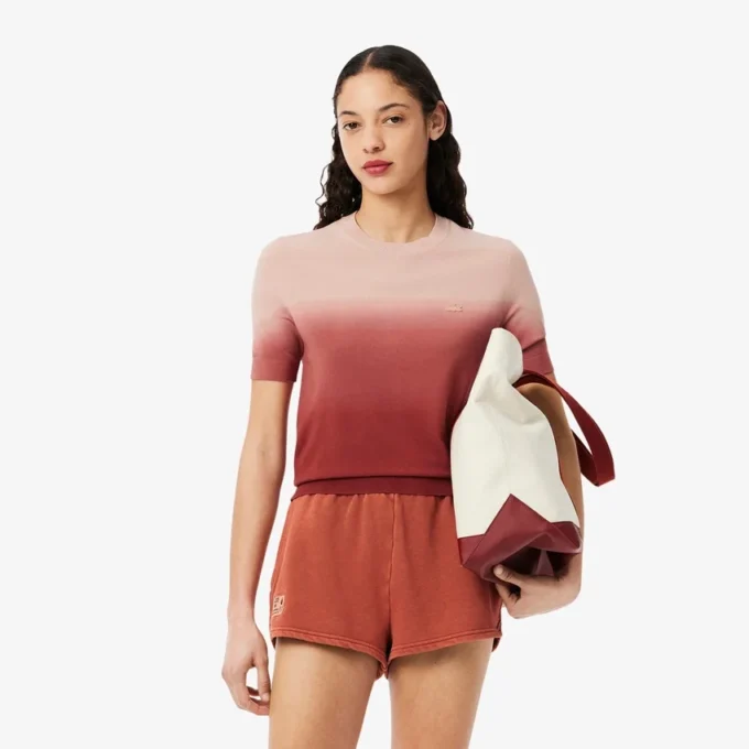 Ombra-Pullover mit kurzen Ärmeln für Damen Ombra-Pullover mit kurzen Ärmeln für Damen