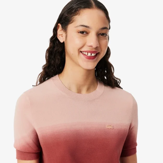 Ombra-Pullover mit kurzen Ärmeln für Damen Ombra-Pullover mit kurzen Ärmeln für Damen