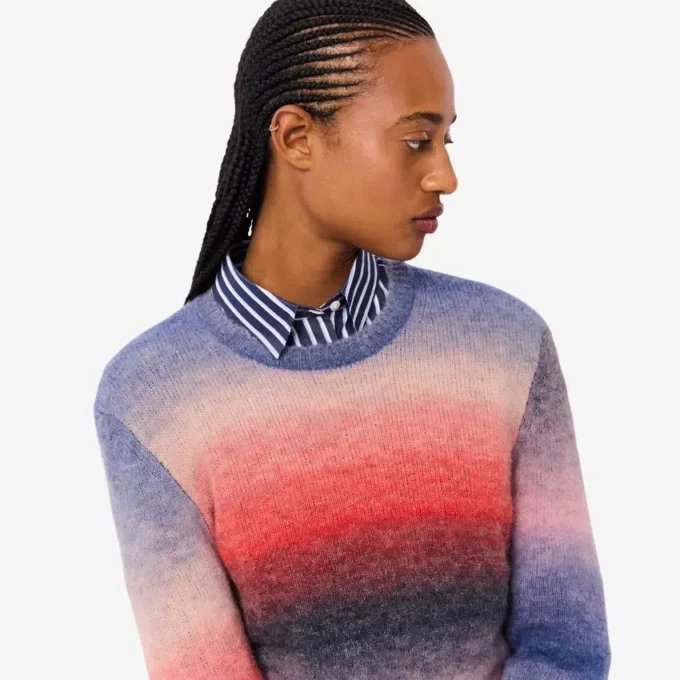 Ombra-Pullover mit Rundhalsausschnitt für Damen Ombra-Pullover mit Rundhalsausschnitt für Damen