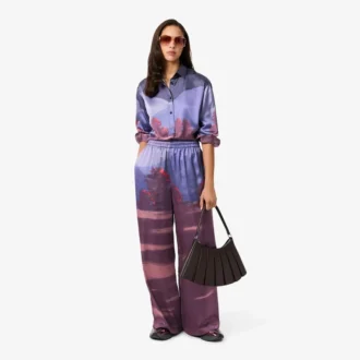 Oversize-Hose für Damen mit Landschaftsmuster
