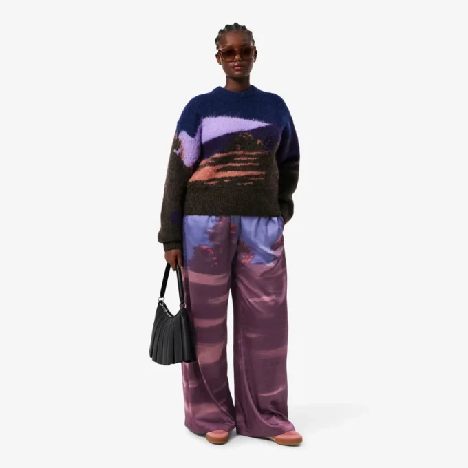 Oversize-Hose für Damen mit Landschaftsmuster Oversize-Hose für Damen mit Landschaftsmuster