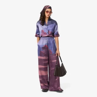 Oversize-Hose für Damen mit Landschaftsmuster