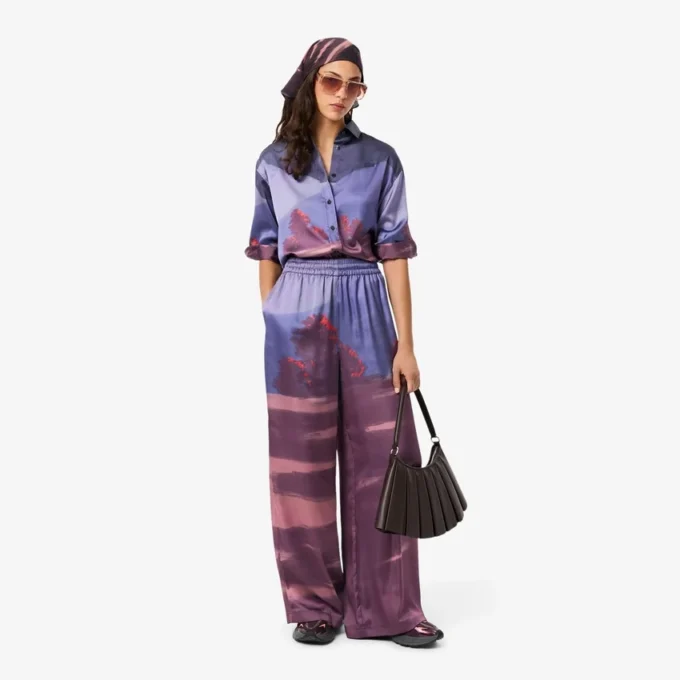 Oversize-Hose für Damen mit Landschaftsmuster Oversize-Hose für Damen mit Landschaftsmuster