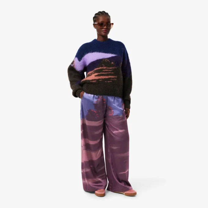 Oversize-Hose für Damen mit Landschaftsmuster Oversize-Hose für Damen mit Landschaftsmuster