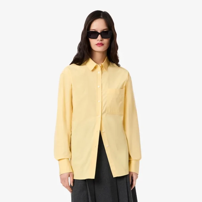 Oversized-Baumwollhemd mit Knöpfen für Damen Oversized-Baumwollhemd mit Knöpfen für Damen