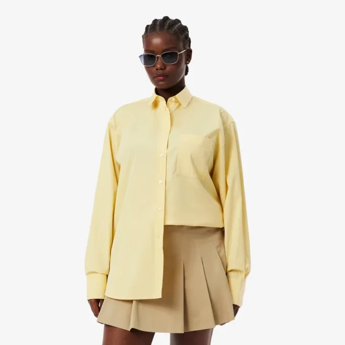 Oversized-Baumwollhemd mit Knöpfen für Damen Oversized-Baumwollhemd mit Knöpfen für Damen
