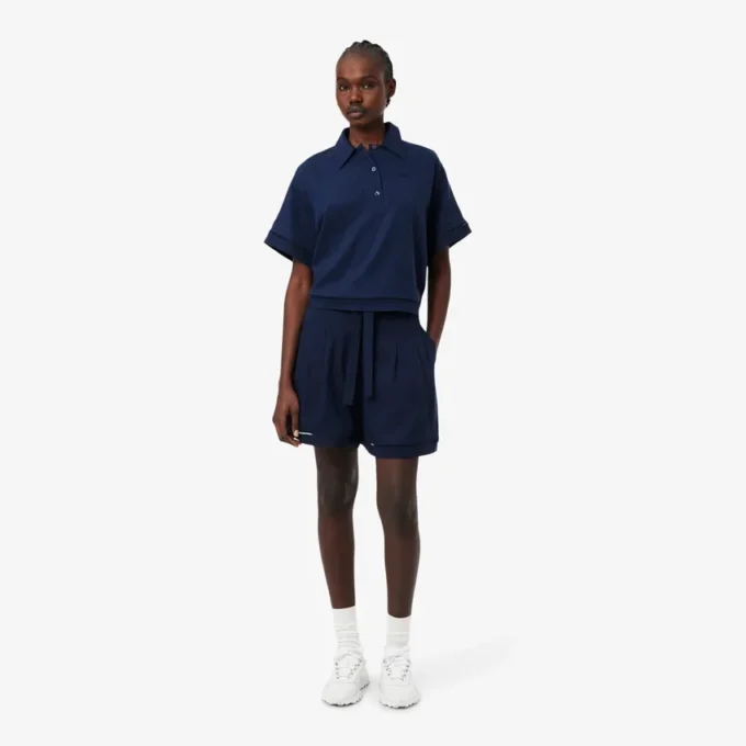 Oversized-Bermudashorts aus fließendem Leinen- und Polyester-Blend Oversized-Bermudashorts aus fließendem Leinen- und Polyester-Blend