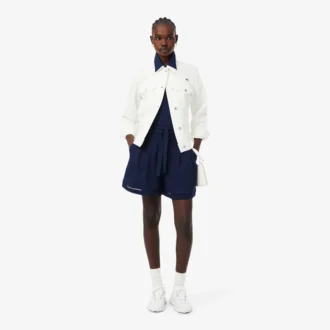 Oversized-Bermudashorts aus fließendem Leinen- und Polyester-Blend
