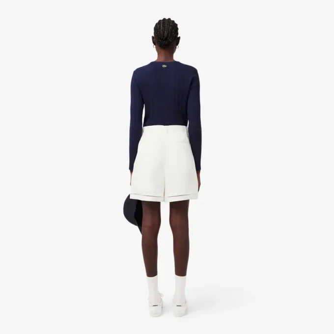 Oversized-Bermudashorts aus fließendem Leinen- und Polyester-Blend Oversized-Bermudashorts aus fließendem Leinen- und Polyester-Blend