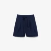 Oversized-Bermudashorts aus fließendem Leinen- und Polyester-Blend Oversized-Bermudashorts aus fließendem Leinen- und Polyester-Blend