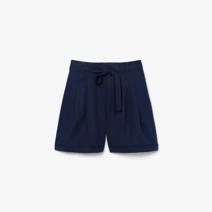 Oversized-Bermudashorts aus fließendem Leinen- und Polyester-Blend Oversized-Bermudashorts aus fließendem Leinen- und Polyester-Blend