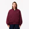 Oversized-Bomberjacke für Damen mit gerippten Bündchen Oversized-Bomberjacke für Damen mit gerippten Bündchen