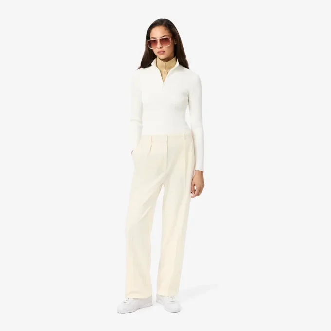 Oversized-Faltenhose aus Flanell für Damen Oversized-Faltenhose aus Flanell für Damen