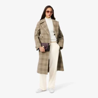 Oversized-Faltenhose aus Flanell für Damen Oversized-Faltenhose aus Flanell für Damen