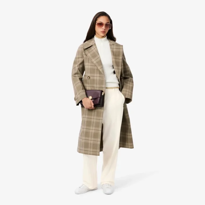 Oversized-Faltenhose aus Flanell für Damen Oversized-Faltenhose aus Flanell für Damen