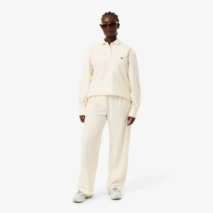 Oversized-Faltenhose aus Flanell für Damen Oversized-Faltenhose aus Flanell für Damen