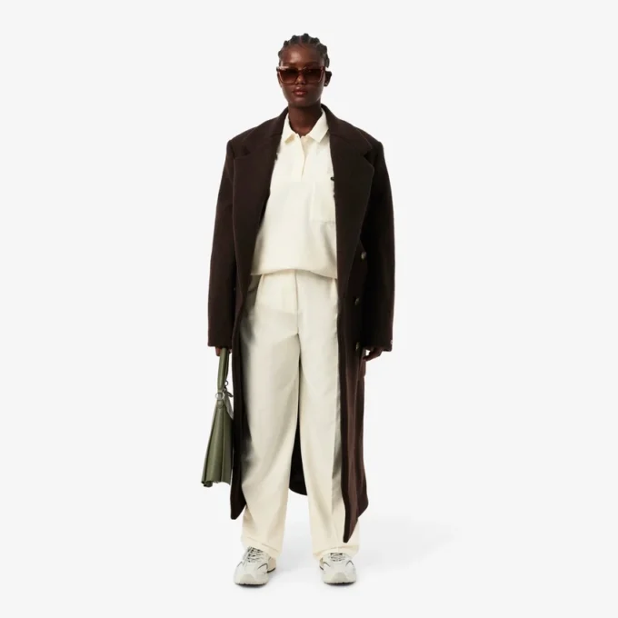 Oversized-Faltenhose aus Flanell für Damen Oversized-Faltenhose aus Flanell für Damen
