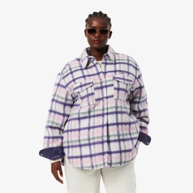 Oversized-Overshirt aus gesteppter Wolle für Damen Oversized-Overshirt aus gesteppter Wolle für Damen