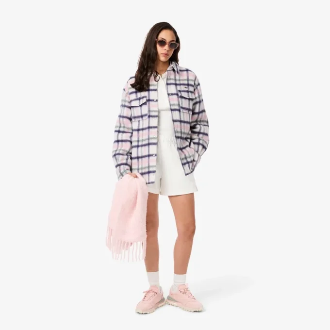 Oversized-Overshirt aus gesteppter Wolle für Damen Oversized-Overshirt aus gesteppter Wolle für Damen