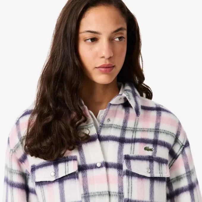 Oversized-Overshirt aus gesteppter Wolle für Damen Oversized-Overshirt aus gesteppter Wolle für Damen