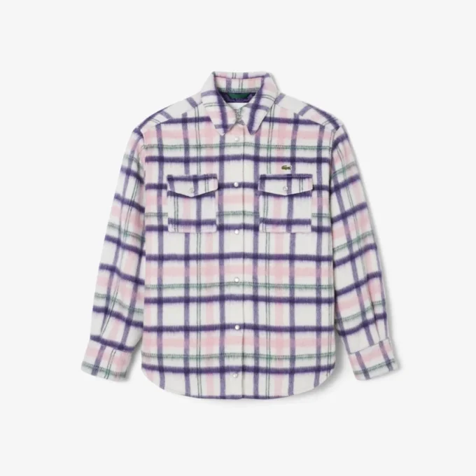 Oversized-Overshirt aus gesteppter Wolle für Damen Oversized-Overshirt aus gesteppter Wolle für Damen