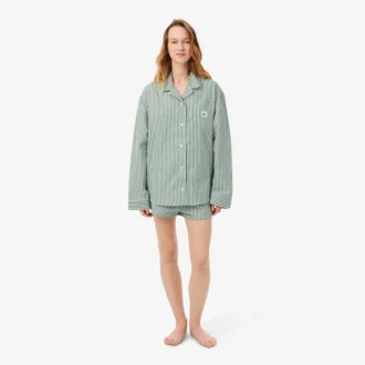 Oversized-Pyjama-Set aus gestreiftem Popeline Oversized-Pyjama-Set aus gestreiftem Popeline