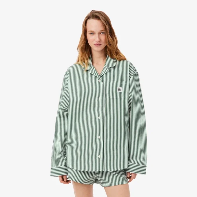 Oversized-Pyjama-Set aus gestreiftem Popeline Oversized-Pyjama-Set aus gestreiftem Popeline