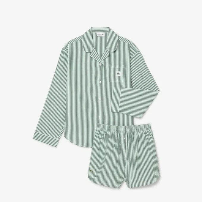 Oversized-Pyjama-Set aus gestreiftem Popeline Oversized-Pyjama-Set aus gestreiftem Popeline
