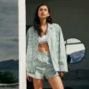 Oversized-Pyjama-Set aus gestreiftem Popeline Oversized-Pyjama-Set aus gestreiftem Popeline