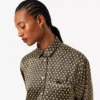 Oversized-Satinhemd mit Print Oversized-Satinhemd mit Print