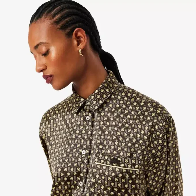 Oversized-Satinhemd mit Print Oversized-Satinhemd mit Print