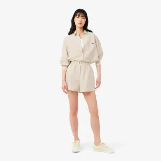 Oversized-Shorts aus Leinen-Blend