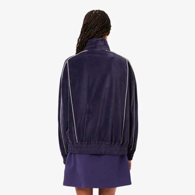 Oversized-Sweatshirt aus Velours mit Reißverschluss für Damen Oversized-Sweatshirt aus Velours mit Reißverschluss für Damen