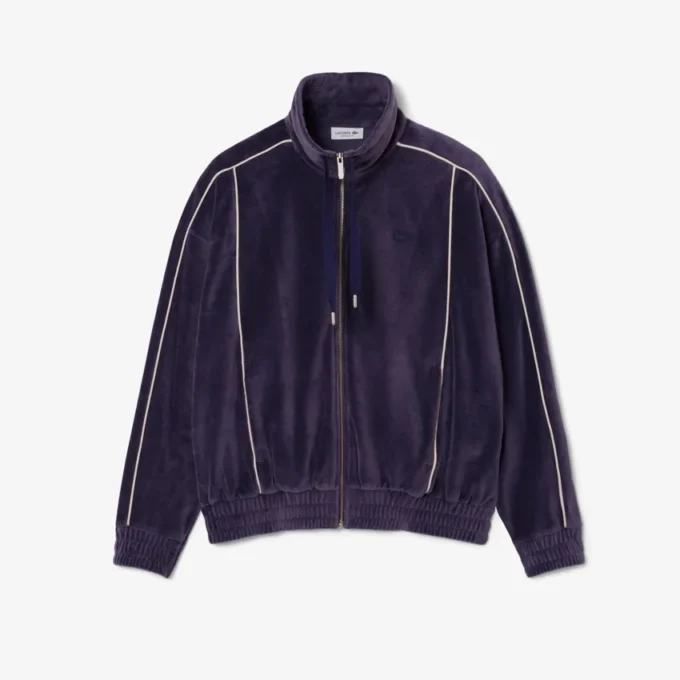 Oversized-Sweatshirt aus Velours mit Reißverschluss für Damen Oversized-Sweatshirt aus Velours mit Reißverschluss für Damen