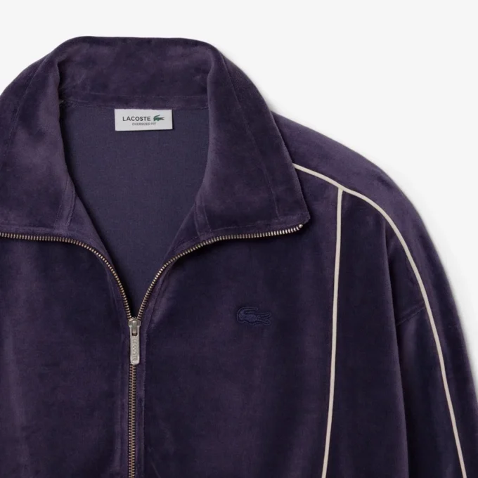Oversized-Sweatshirt aus Velours mit Reißverschluss für Damen Oversized-Sweatshirt aus Velours mit Reißverschluss für Damen