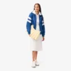 Oversized-Sweatshirt für Damen aus Satin mit Pointelle-Streifen Oversized-Sweatshirt für Damen aus Satin mit Pointelle-Streifen