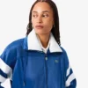 Oversized-Sweatshirt für Damen aus Satin mit Pointelle-Streifen Oversized-Sweatshirt für Damen aus Satin mit Pointelle-Streifen