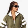 Oversized-Sweatshirt für Damen aus Satin mit Pointelle-Streifen Oversized-Sweatshirt für Damen aus Satin mit Pointelle-Streifen