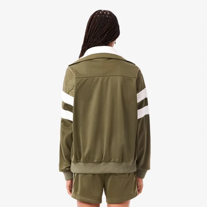 Oversized-Sweatshirt für Damen aus Satin mit Pointelle-Streifen Oversized-Sweatshirt für Damen aus Satin mit Pointelle-Streifen