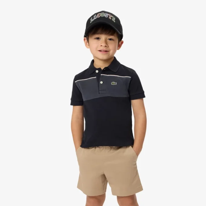 Petit Piqué Poloshirt mit Farbblock-Design Petit Piqué Poloshirt mit Farbblock-Design
