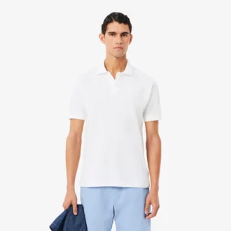 Petit-Piqué-Poloshirt mit Stickerei im klassischen Schnitt