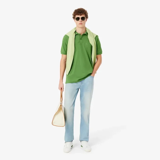 Petit-Piqué-Poloshirt mit Stickerei im klassischen Schnitt Petit-Piqué-Poloshirt mit Stickerei im klassischen Schnitt