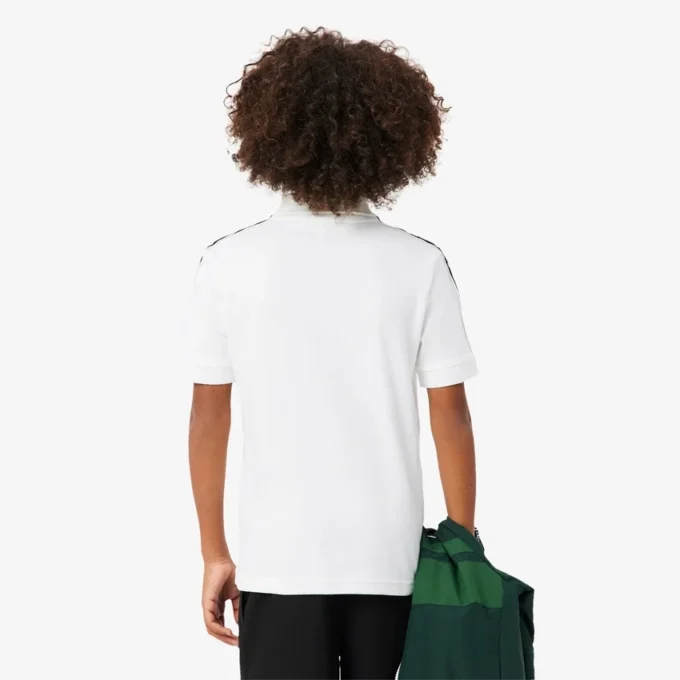 Pima-Baumwoll-Poloshirt mit Markenstreifen Pima-Baumwoll-Poloshirt mit Markenstreifen
