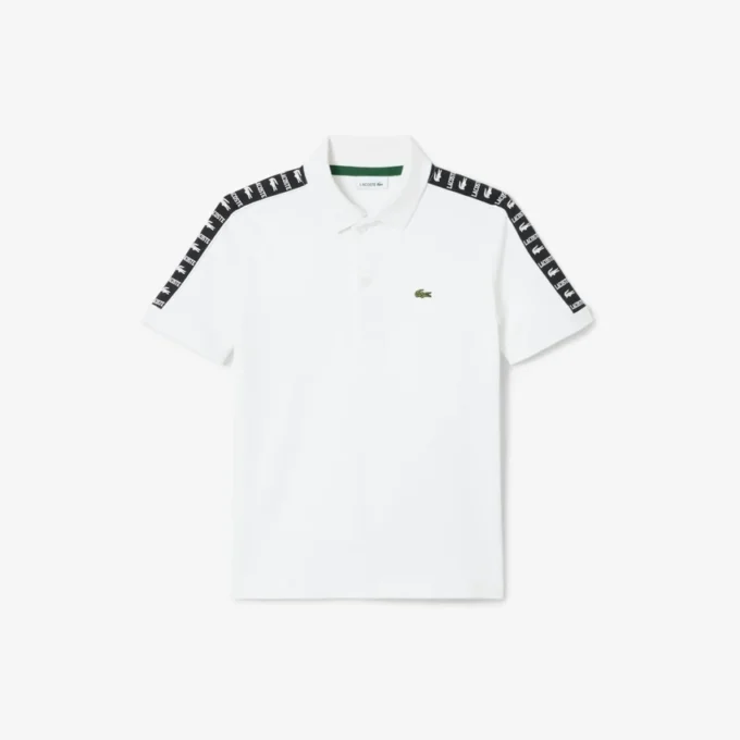 Pima-Baumwoll-Poloshirt mit Markenstreifen Pima-Baumwoll-Poloshirt mit Markenstreifen
