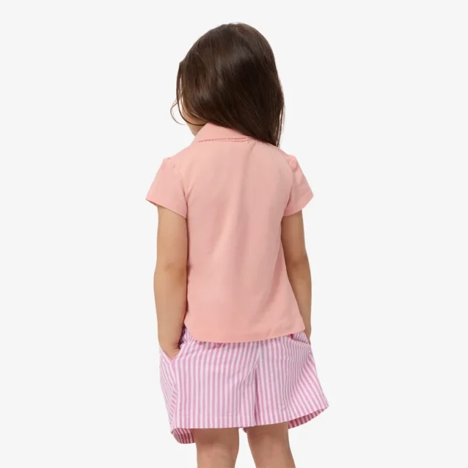 Polohemd für Mädchen mit gewelltem Kragen Polohemd für Mädchen mit gewelltem Kragen